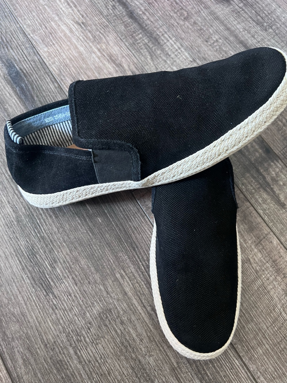 Stacy Adams Black Slip-On Shoe with Striped Lining